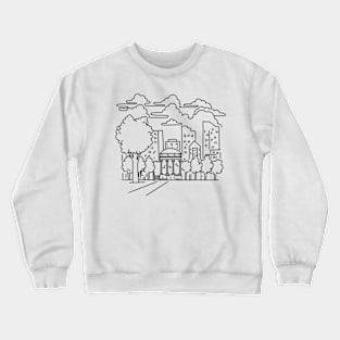 Boston Common in downtown Boston Massachusetts USA Mono Line Art Crewneck Sweatshirt